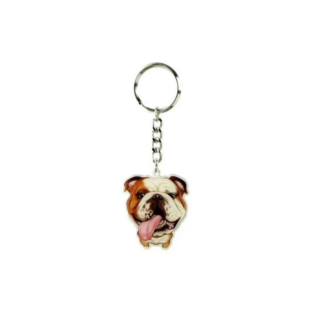 Chaveiro de Metal Heads Cachorro Raça Bulldog