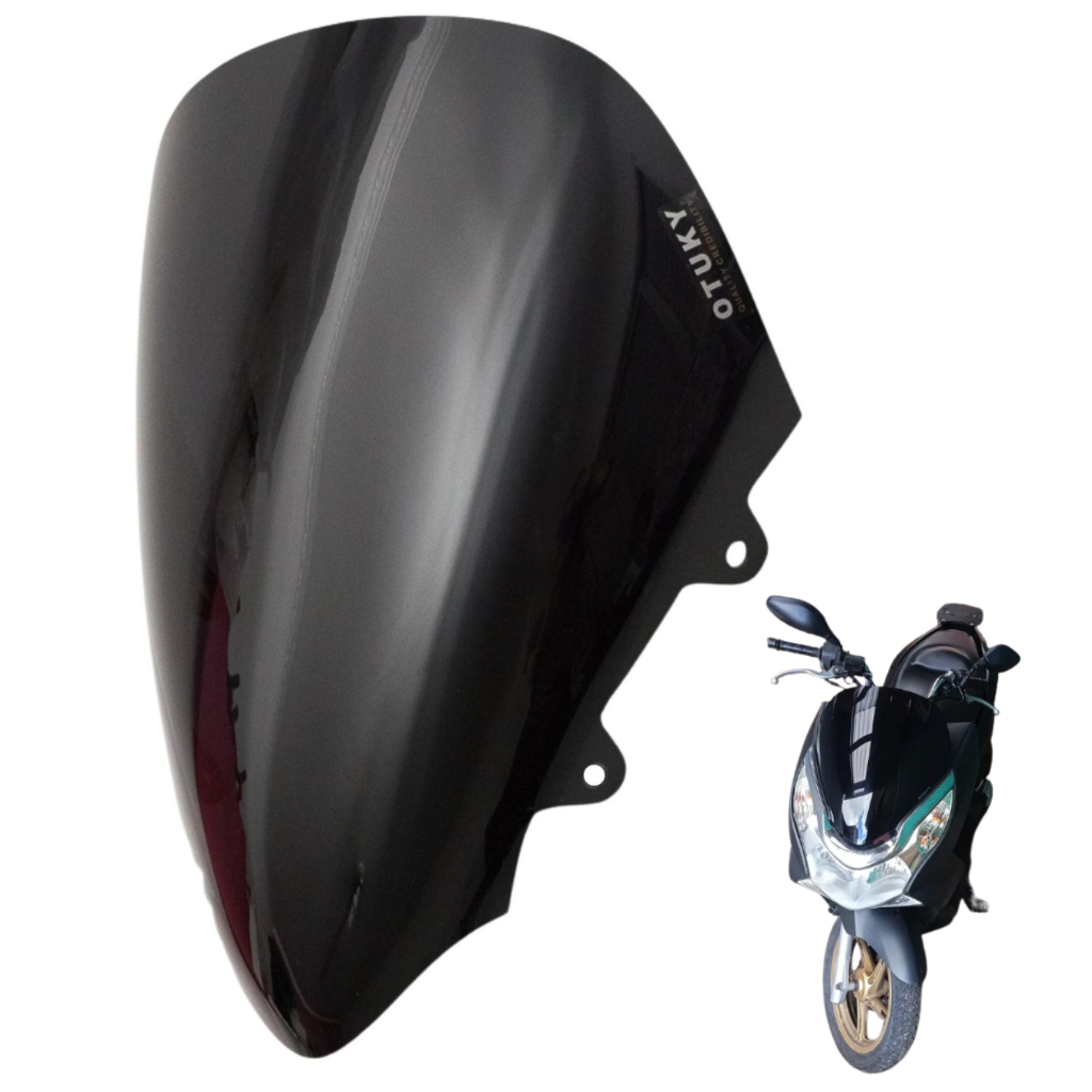 Bolha Parabrisa Pcx 125 150 2013 2015 Fumê Preto Brilhante - Otuky Bolhas
