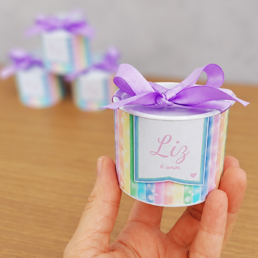 Lata personalizada 5x6 Maternidade Chá De Bebê Aniversário Lembrancinhas Festas Casamento