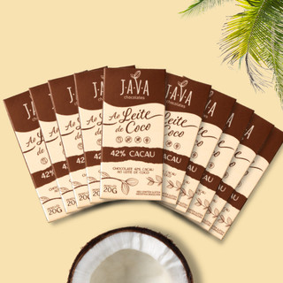 Chocolate ao LEITE DE COCO vegano 42% cacau - PACK 10 unidades de 20g