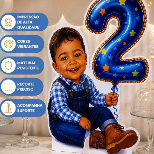 Kits 10/15/20un Centro de Mesa Personalizado MDF para Festa Infantil e Adulta | Fácil Montagem