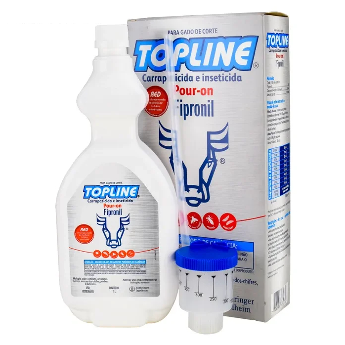 Top Line Pour On 1 Litro Controle de Carrapatos Moscas-dos-chifres Bernes Piolho pra Gado Boehringer