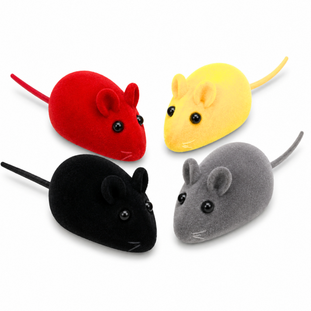 Kit Brinquedos Ratinho Pet Para Gatos Com Apito Vinil Veludo Antistress Divertido Coloridos
