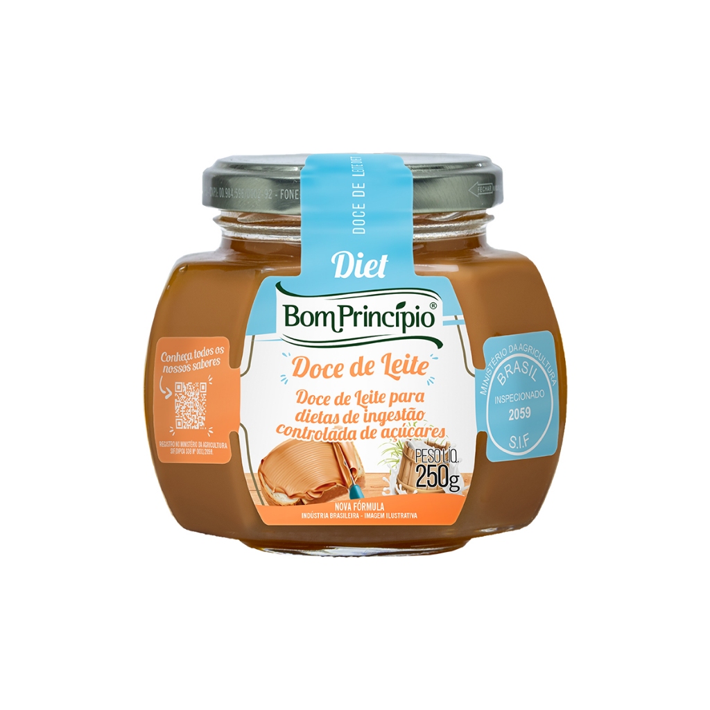 Doce de leite diet 250g bom princípio para dieta controlada de açúcar