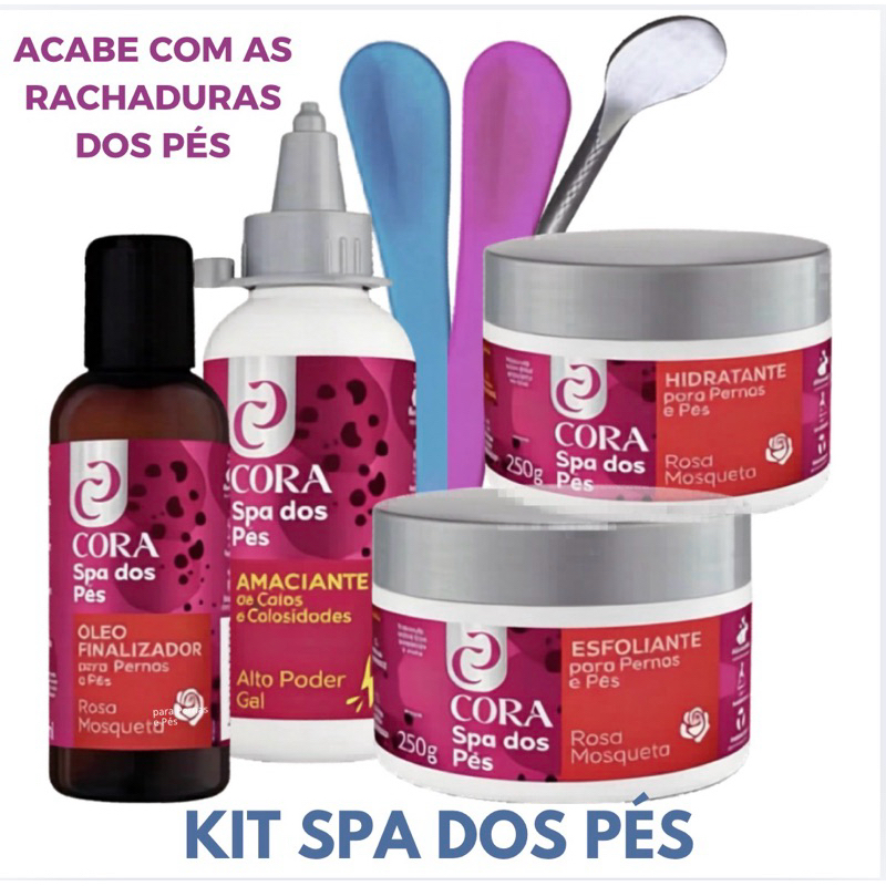 Kit Spa Dos Pés Cora Remove Calos e Pés Lisinhos