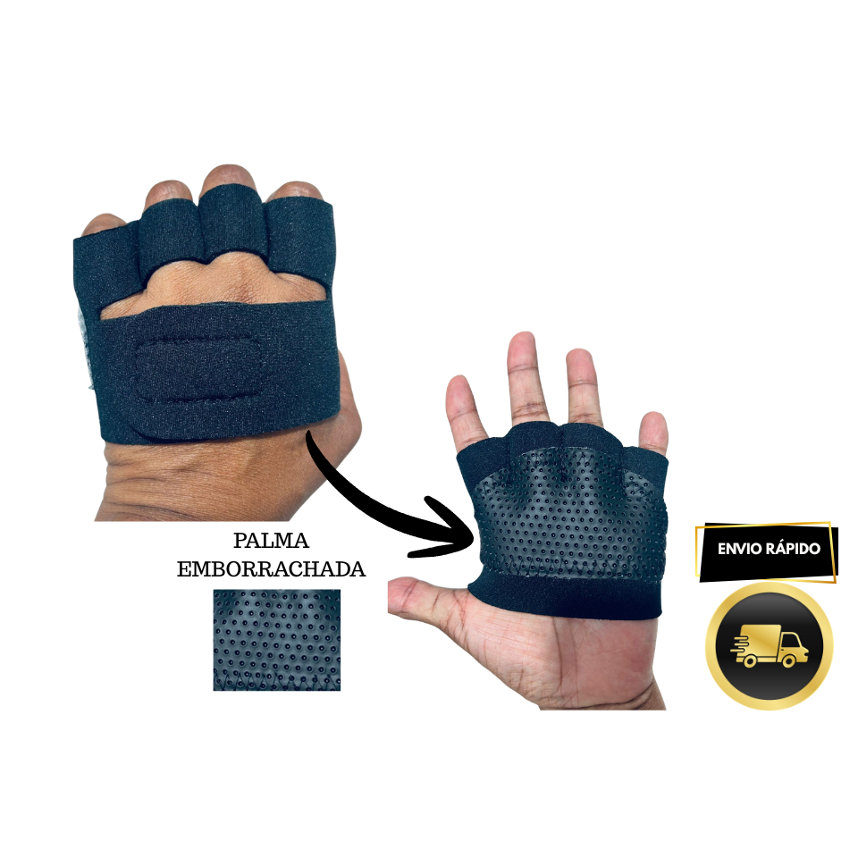Luva Academia Anticalos Meia Luva Fitness Antiderrapante Musculação Crossfit Palma Emborrachada meia luva