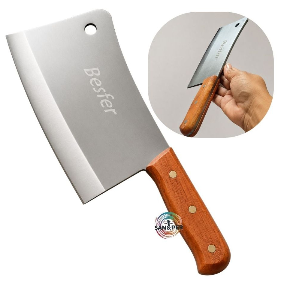 Cutelo Facão Multiuso Aço Forte Resistente Profissional 7" Faca para Açougueiro Corta Ossos Facil 30cm