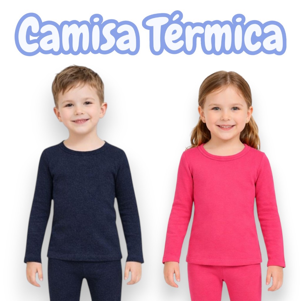 Blusa Térmica Infantil Menina e Menino Segunda Pele Flanelado Peluciado Inverno 4 ao 10