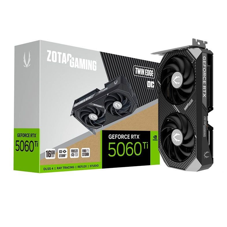 Placa de Vídeo Zotac Gaming Geforce Rtx 5060 Ti 16gb Twin Edge Oc Zt-B50620h-10m