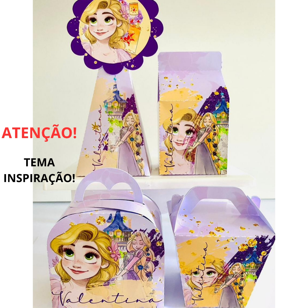 PEGUE E MONTE - Caixinhas Personalizadas RAPUNZEL - festa lembrancinha aniversário infantil