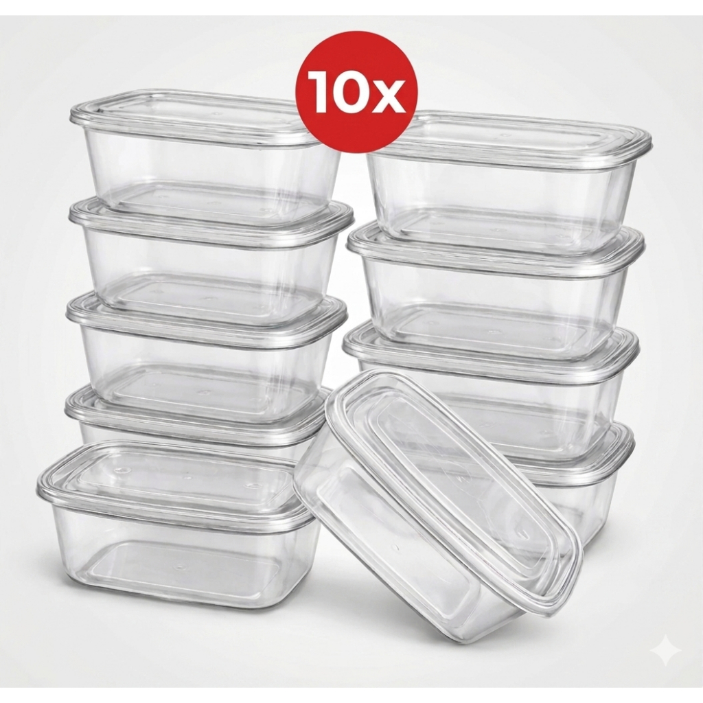 Kit 10 Marmitas Fitness 500ml Potes  - Deita Fitness | Reutilizável, Vai ao Micro-ondas Geladeira