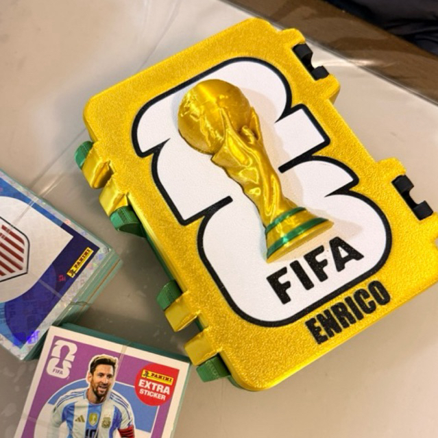 Porta Figurinha Copa Do Mundo 2026 | Caixa Organizadora De Figurinhas com Troféu