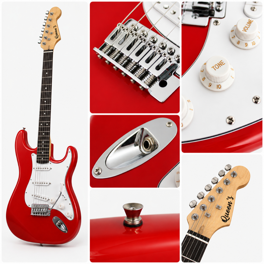 Guitarra Elétrica Stratocaster Queen's 6 Cordas P10 Para o Amplificador Instrumento Profissional · foto 2