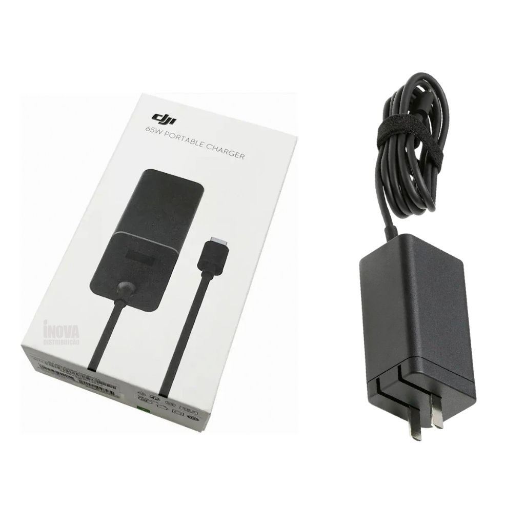 Carregador de Bateria de Drone Dji 65W Com Entrada 110v/220v Bivolt Turbo Original dji