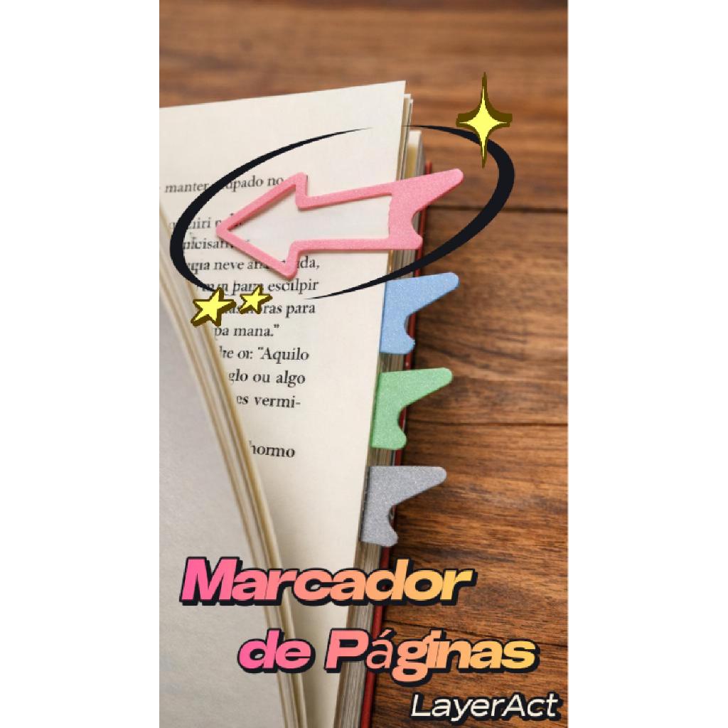 Kit 6 à 30 Clips Marca Páginas Seta colorida - Organizador de Leitura - Marcador de Livro