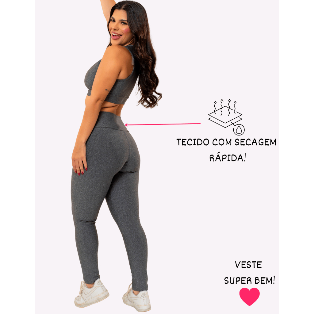 Legging Fitness Feminina Cintura Alta Compressão Academia Não Transparente