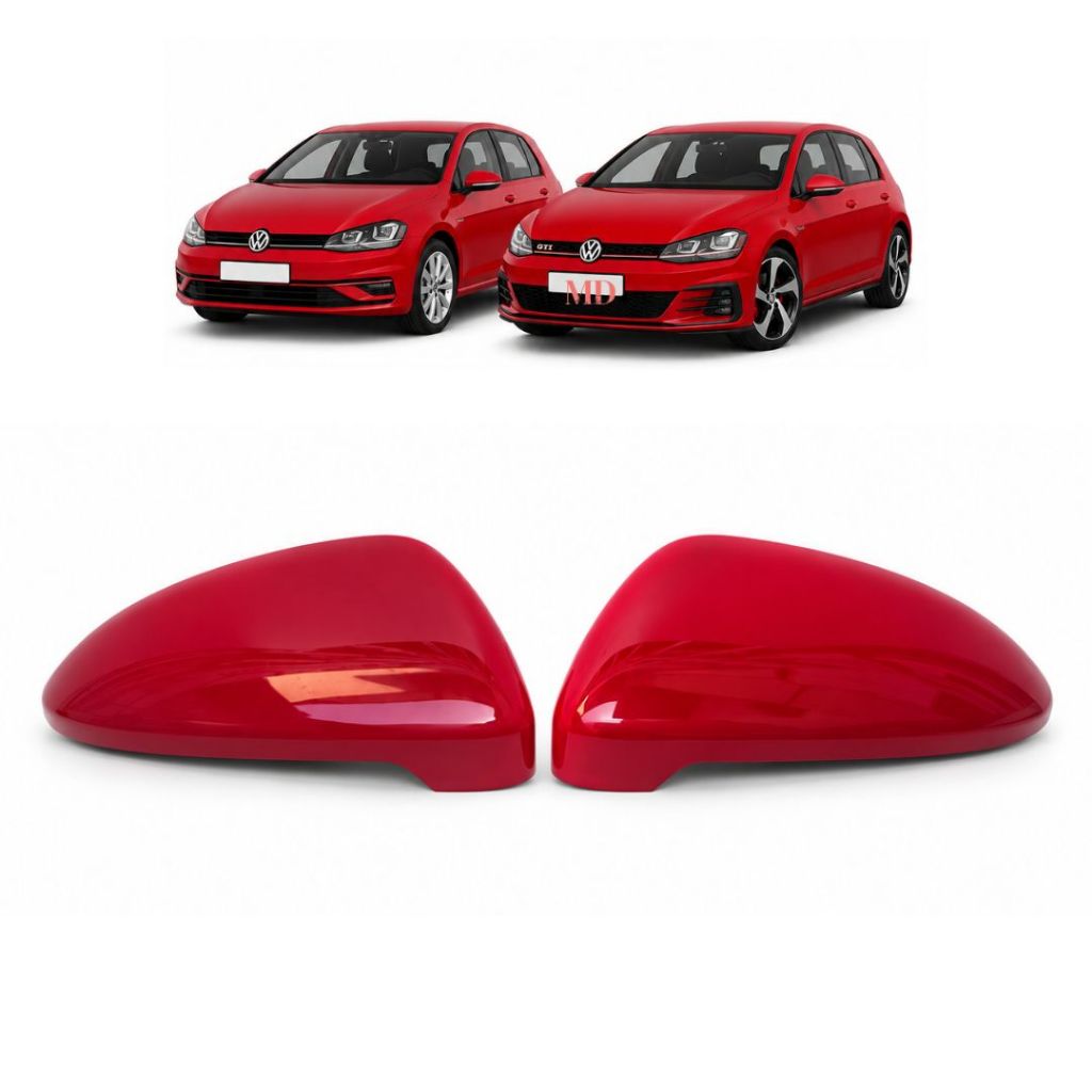 Capa de Retrovisor VW Golf TSI / GTI 2014 a 2020 – Vermelho Tornado | Com Furo para Pisca