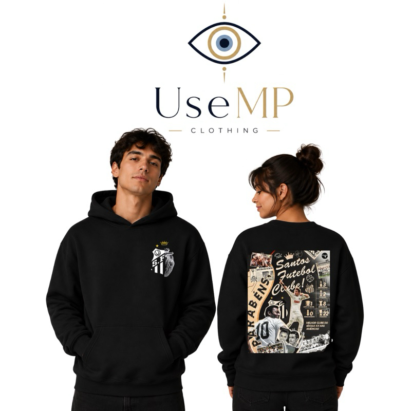 Moletom Canguru com Touca Santos F.C – O Time do Rei