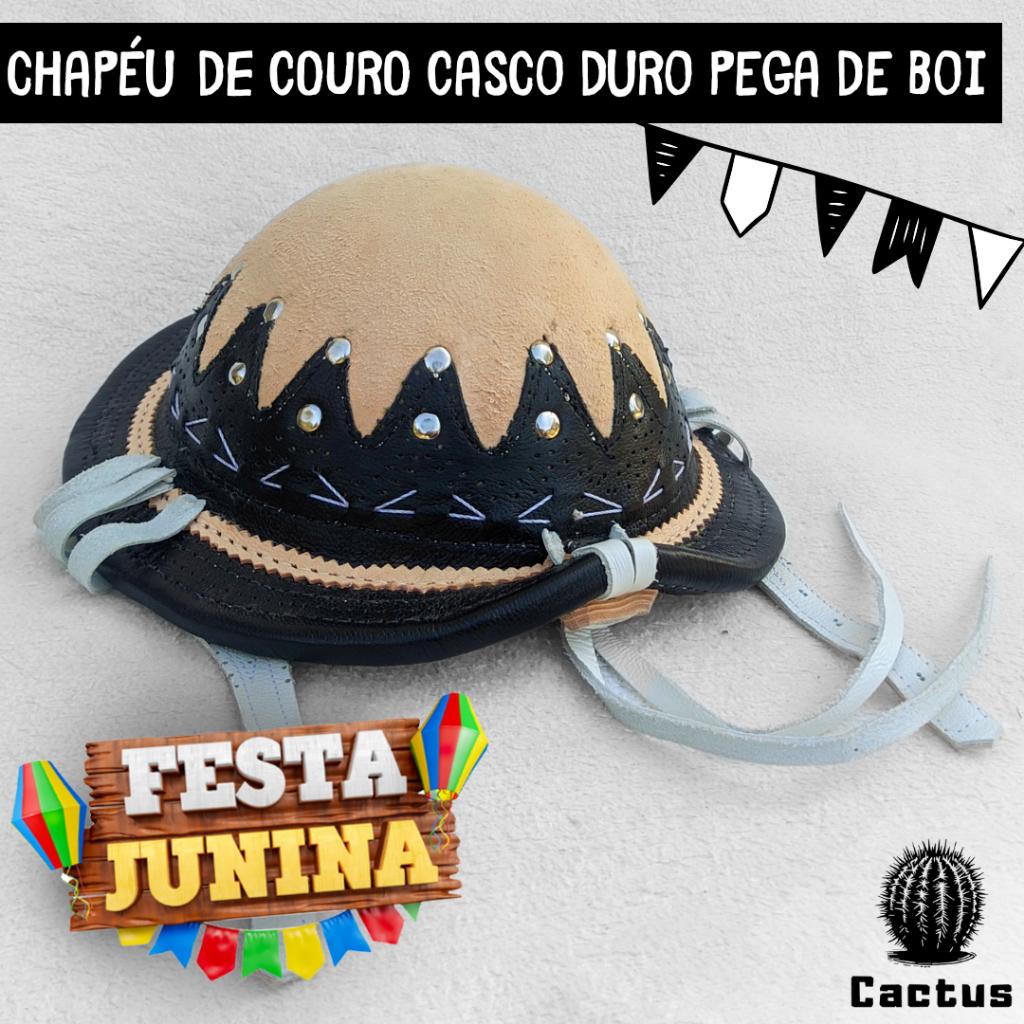 Chapéu de Couro João Gomes Nordestino Vaqueiro Pega de Boi Casco duro cangaceiro  Festa Junina