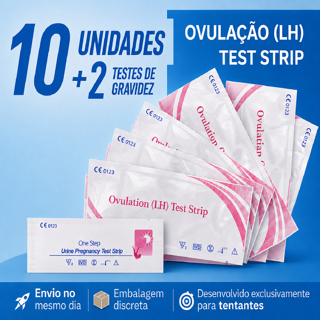 Teste De Ovulação (LH) 10 Unidades + 2 Testes De Gravidez (HCG)