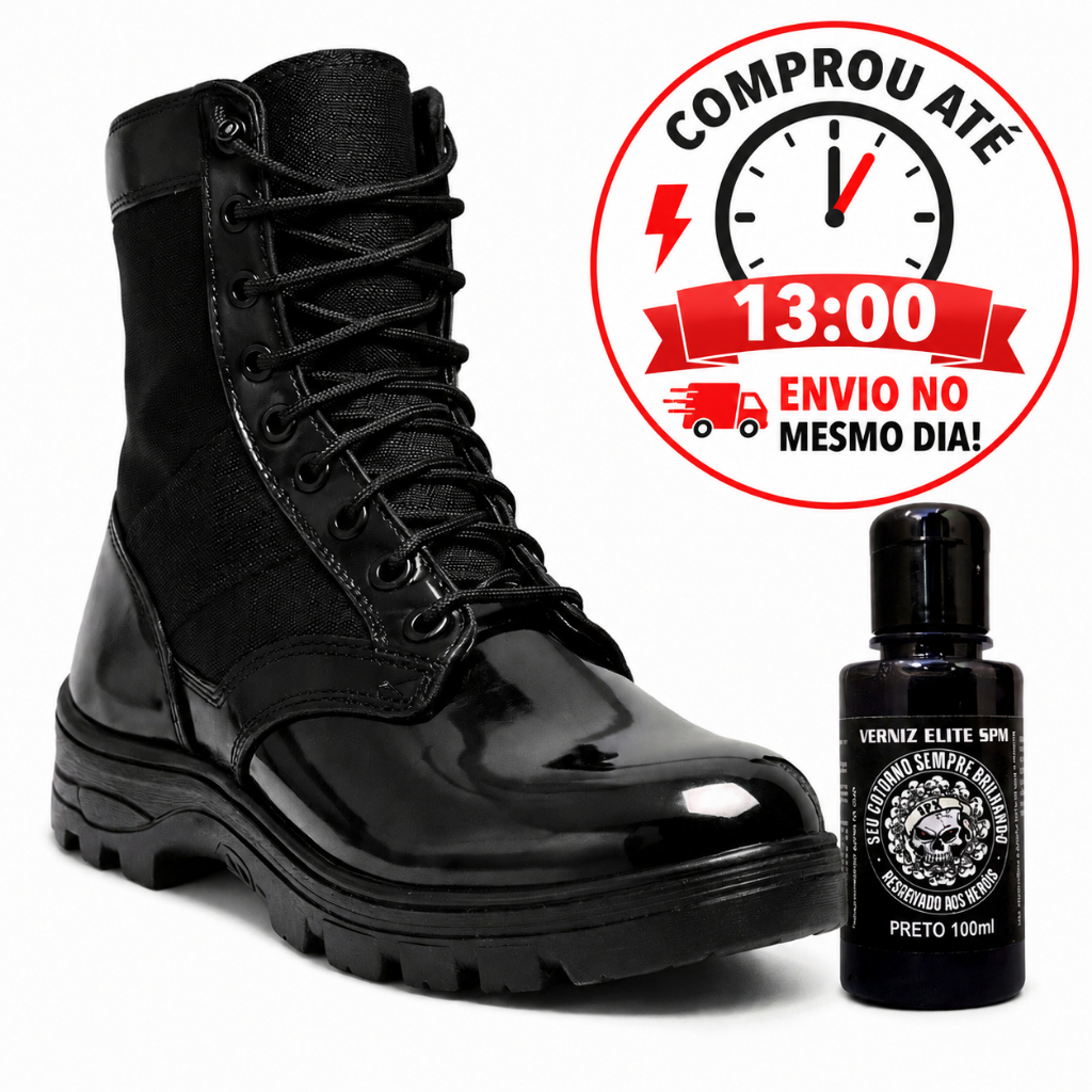 Verniz Graxa Elite SPM Alto Brilho Para Couro Coturno Bota Militar Sapato Social