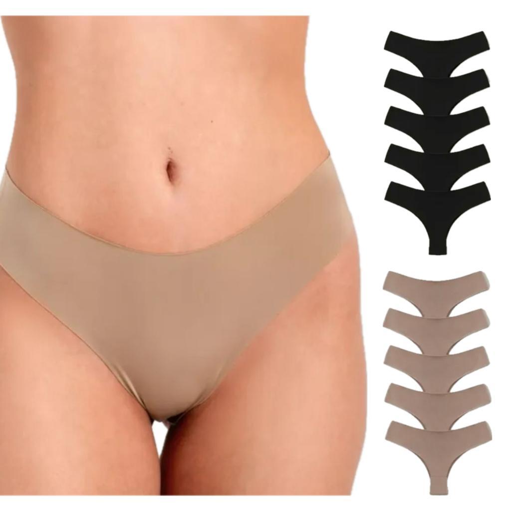 Kit Calcinha Sem Costura Fio Dental Corte a Laser Tanga Conforto 3 5 10 Unidades