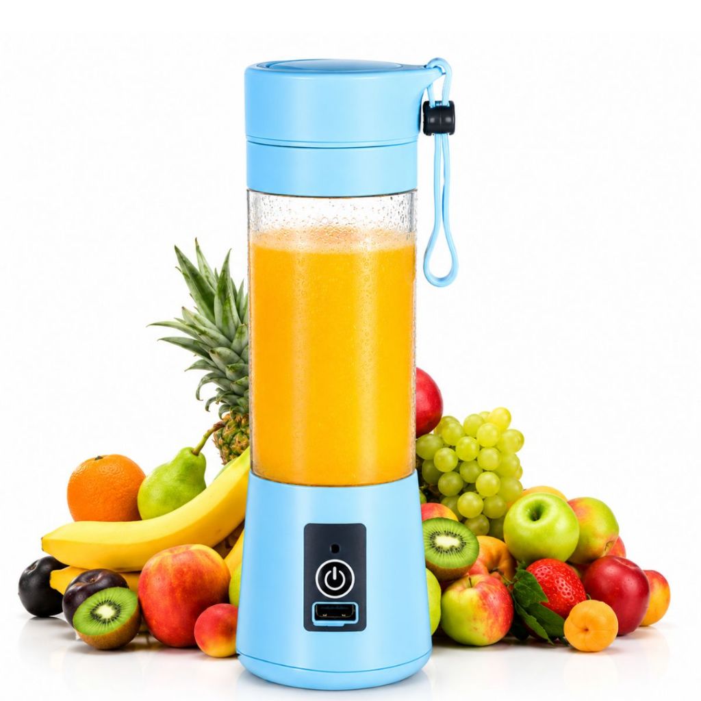 Mini Liquidificador Portátil Recarregável USB 380ML Prático Bebidas Frescas Sucos Shakes Vitamina