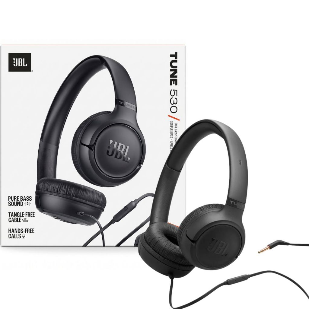 Fone de Ouvido JBL Tune 530 P2 Preto Com Fio Original Alta qualidade