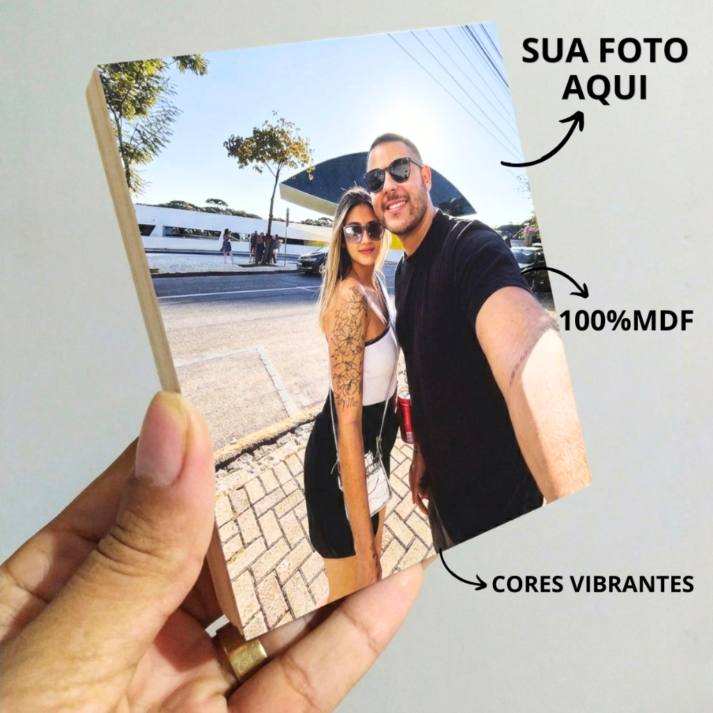 Quadro de Mesa Personalizado casal, família, pets 9x12cm 100% MDF - enviar foto no chat