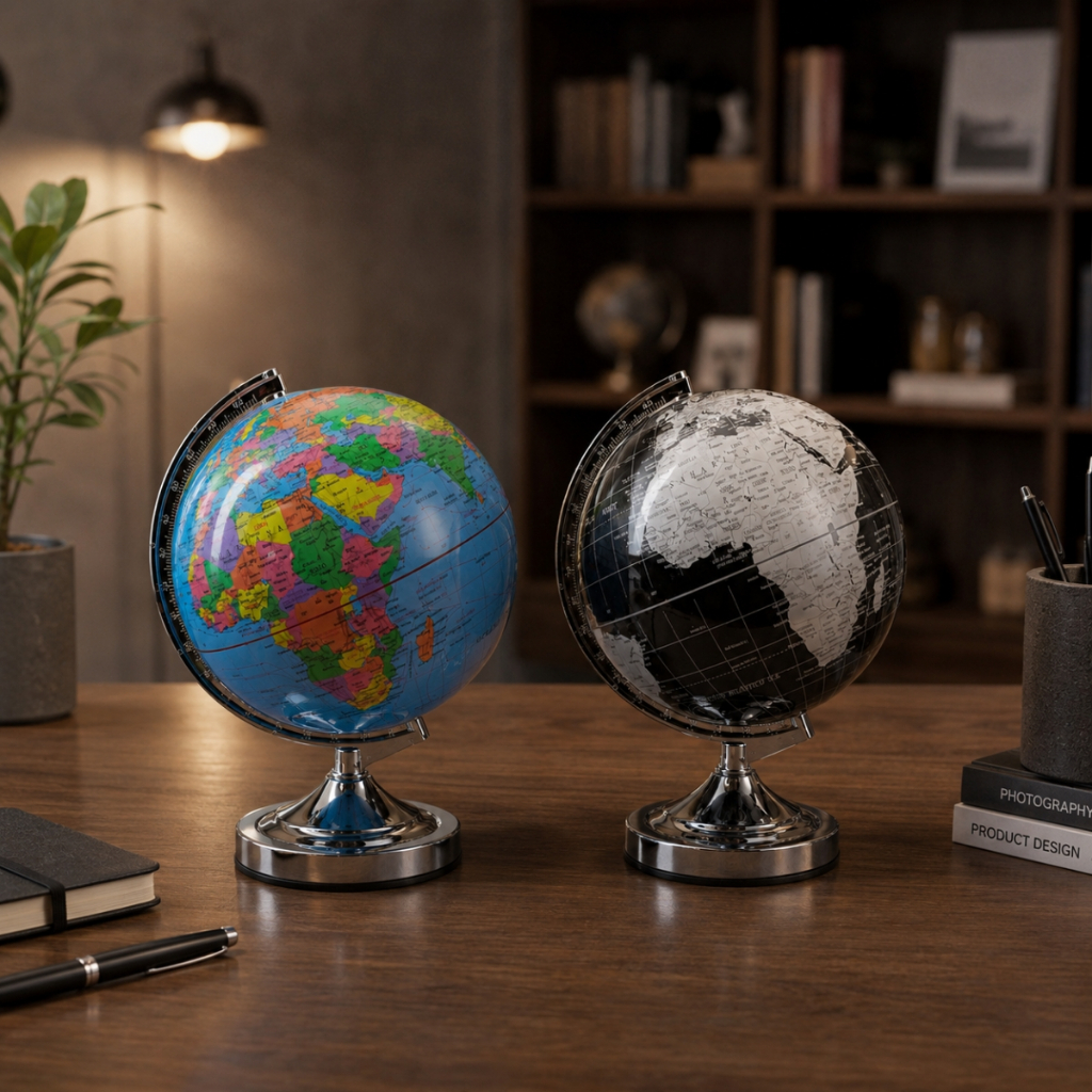 Globo Terrestre Premium Minimalista Com Base Giratória Decorativo 30cm
