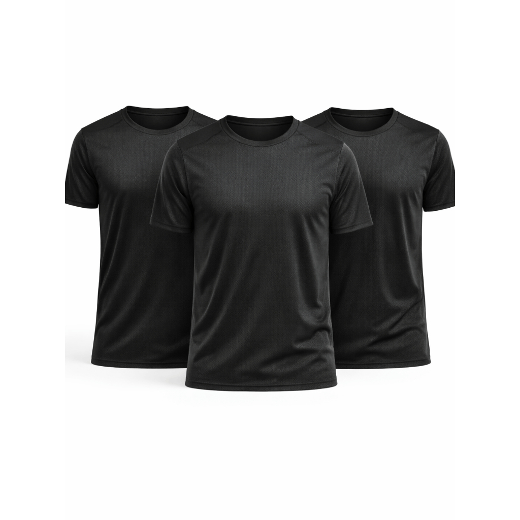 Kit 3 Camiseta Dry Fit Masculina Em Poliamida Camisa Ideal para Academia Corrida Treinos Fitness muito Respirável