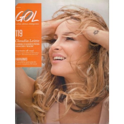 REVISTA GOL, DE FEVEREIRO DE 2012, COM CLAUDIA LEITTE NA CAPA.