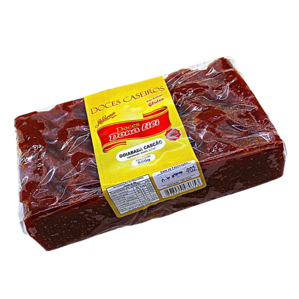 Goiabada Cascão Dona Lili 500 Gramas Doce Mineiro Cremoso em Barra com Pedaços da Fruta