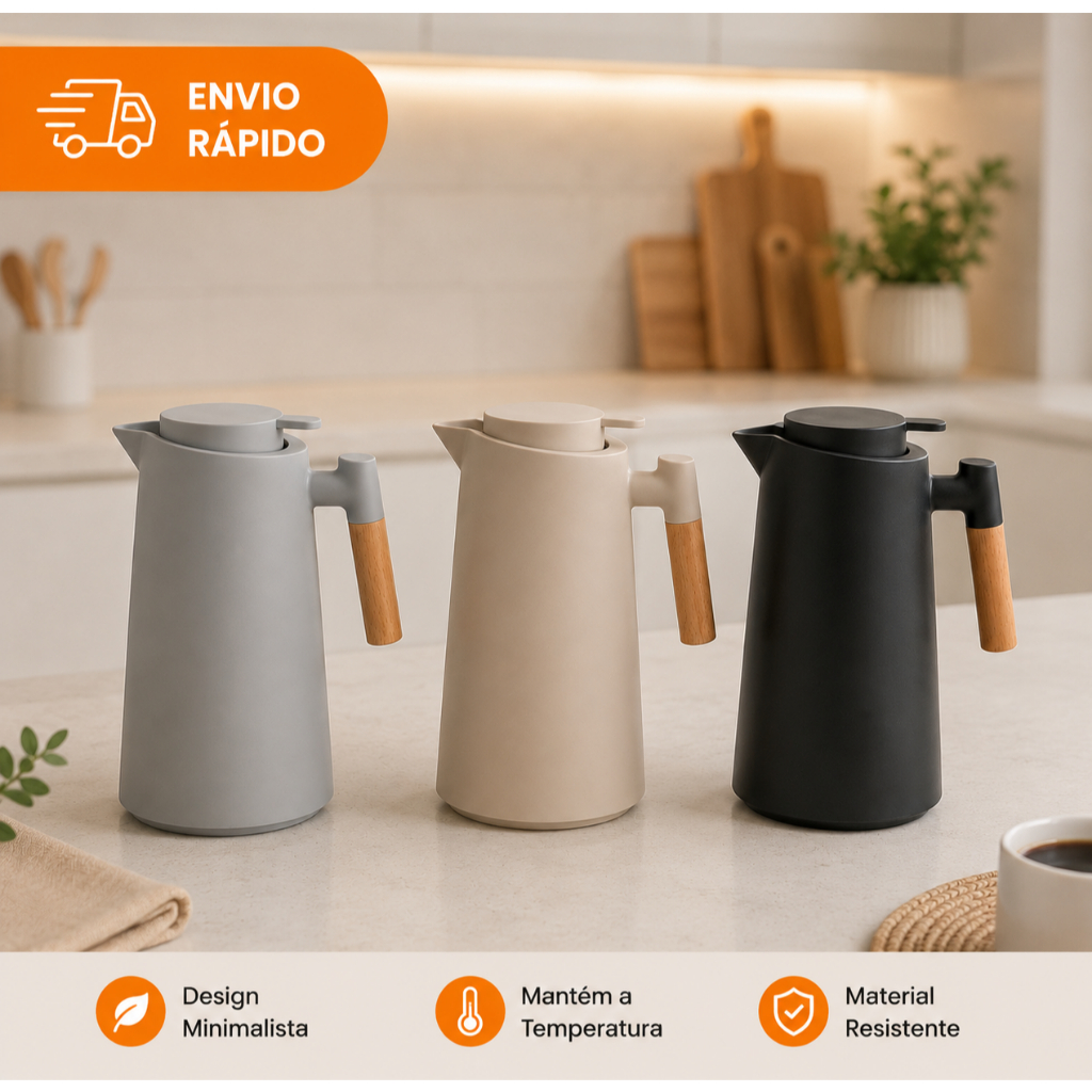 Garrafa de Café 1L Térmica Nórdica Promoção Não Vaza Alta Qualidade