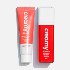 Kit Creamy Skincare Duo Anti-Idade - Sérum Anti idade - Retinal + Gel Creme Hidratante Facial Calming Cream