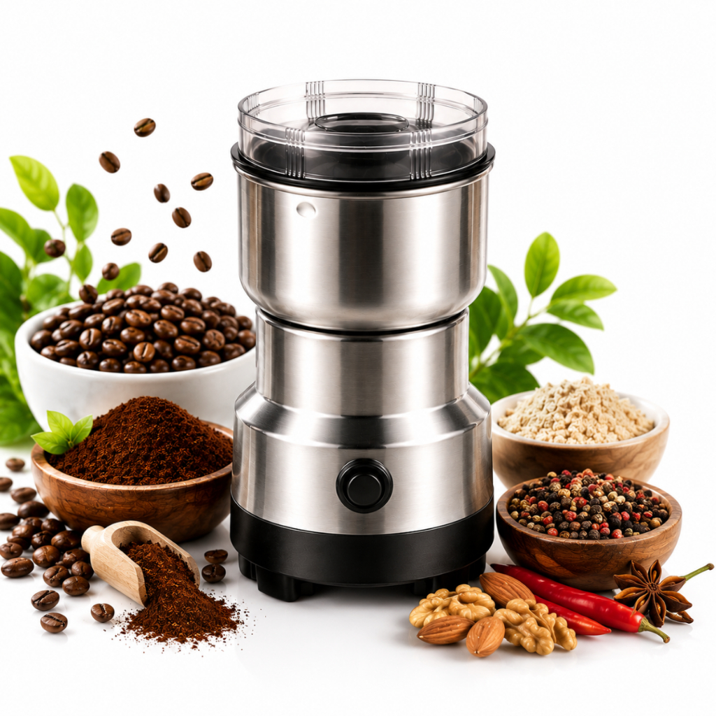 Moedor Café Elétrico Nima Japan 200W Inox 300ml 110V Moagem Grãos Temperos Pulse Rápido Potente