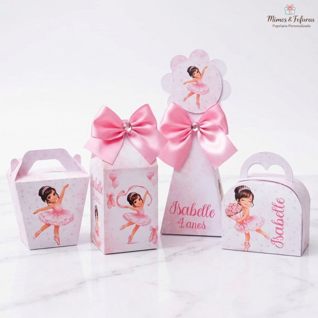 Kit Festa Bailarina Personalizado Caixinhas Montadas Lembrancinhas Infantil