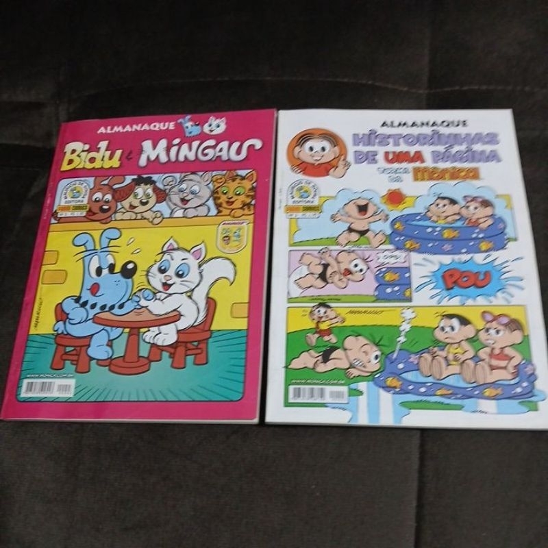 Kit 2 Almanaque Turma da Mônica- Almanaque Historinhas de uma Página + Bidu e Mingau