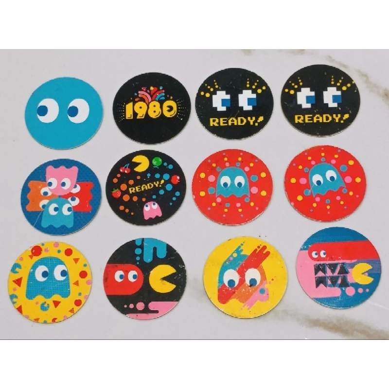 Lote c/ 12 Tazos Pac man Elma Chips Usados! Ler Descrição
