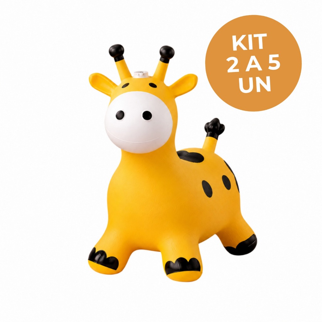 Kit 2 a 5 Girafa Upa Upa Infantil Pocotó com Luz e Som Pula Pula Inflável Emborrachado Brinquedo Educativo C/ Led