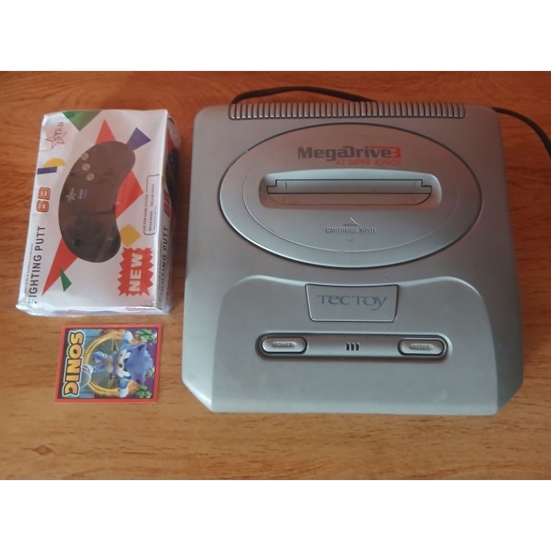 Mega Drive 3 Cinza + 43 Super Jogos + Controle 6 botões (Lacrado) + Cabos