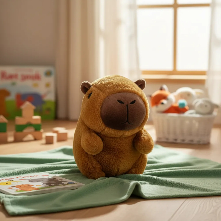 Brinquedo Pelúcia Capivara 18cm com Ventosa Decoração Infantil