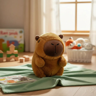 Brinquedo Pelúcia Capivara 18cm com Ventosa Decoração Infantil