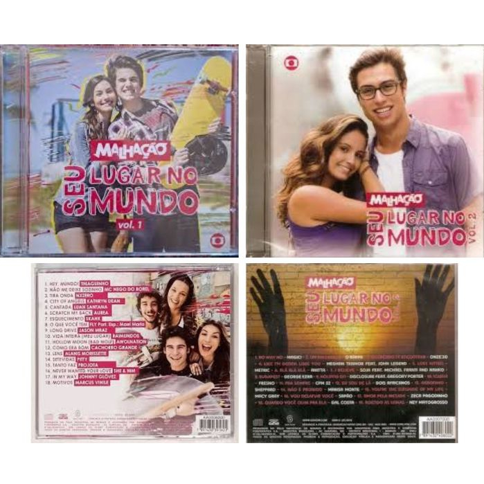 Kit 2 CDs Malhação Seu Lugar no Mundo Vol. 1 + Vol. 2 - Novo Original Lacrado Trilha Sonora Novela
