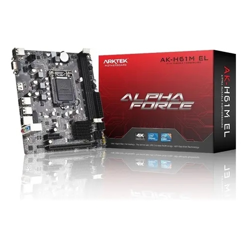 Placa-Mãe Desktop Arktek AK-H61M EL LGA 1155 DDR3 Intel H61 mATX 16GB 4K