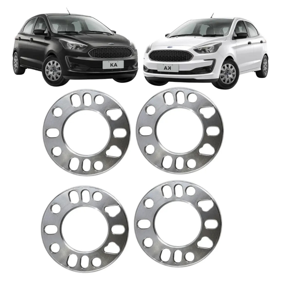 Kit 4 Espaçador 7mm Alargador Roda Ka 4x108 4 E 5 Furos