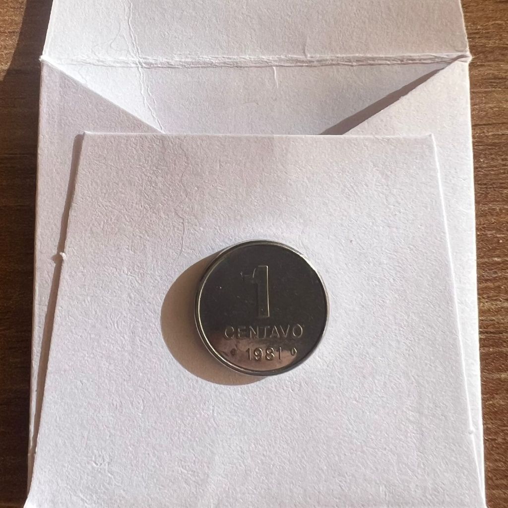 Moeda do Brasil - 1 Centavo de 1981, Aço inoxidável, 1,58gr, 14mm - SOJINHA-FLOR DE CUNHO