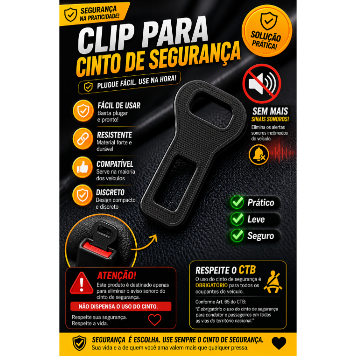 Fivelas cinto segurança anti alarme Sonoro Lingueta Clip para carros Unidades Cancela Todas montadoras