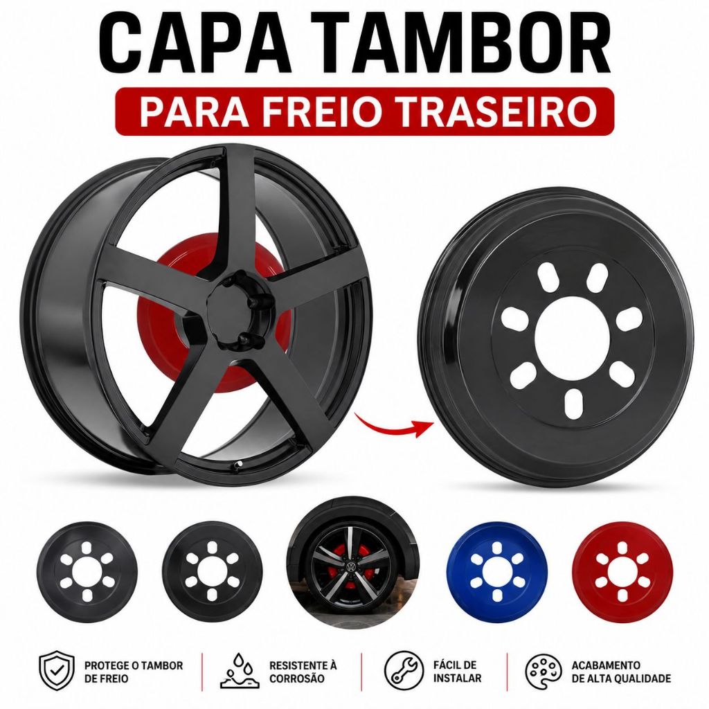 Capa Freio Pinça Tambor Disco Freio 1 Par Universal Roda Traseir