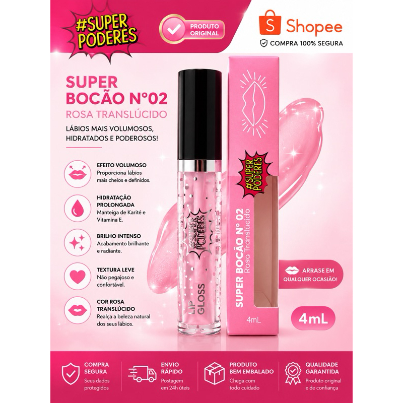 LIP GLOSS - SUPER BOCÃO N•02 SUPER PODERES
